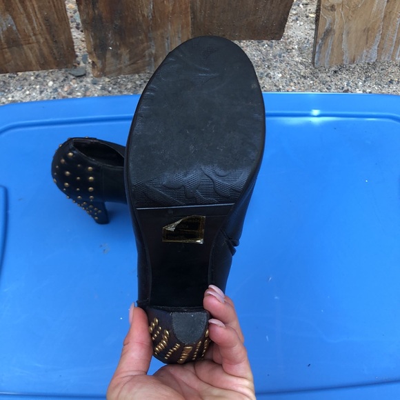 Studded heel peep, toe ankle booties - Picture 2 of 4